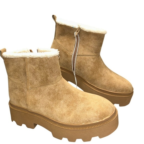 SM NEW YORK Women's Tan Ankle platform Boots size 8 Medium - Picture 4 of 10